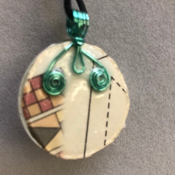 Vintage Style Lady Photo Necklace, Handmade, Pendant on a Rope 30” - Picture 4 of 5